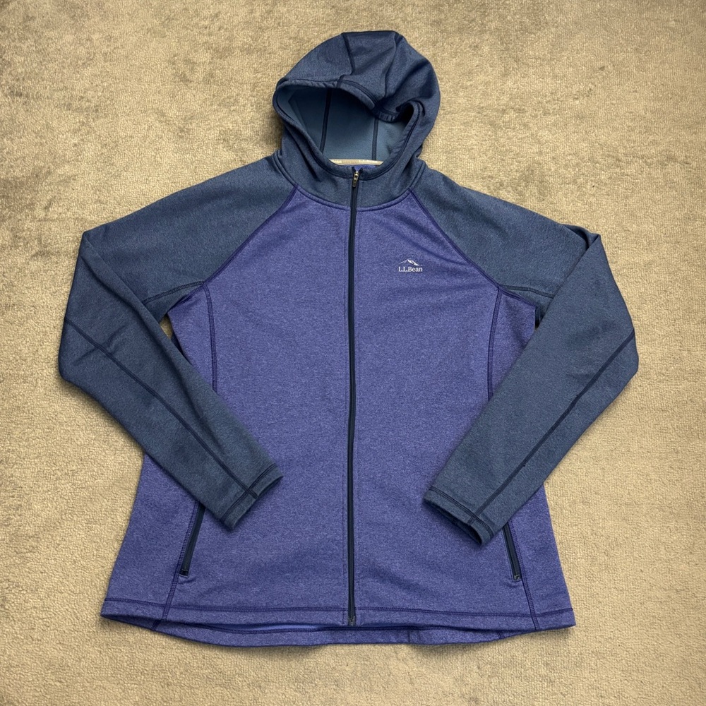 L.L. Bean Mountain Full Zip Hoodie Jacket Heather Blue Purple Women’s